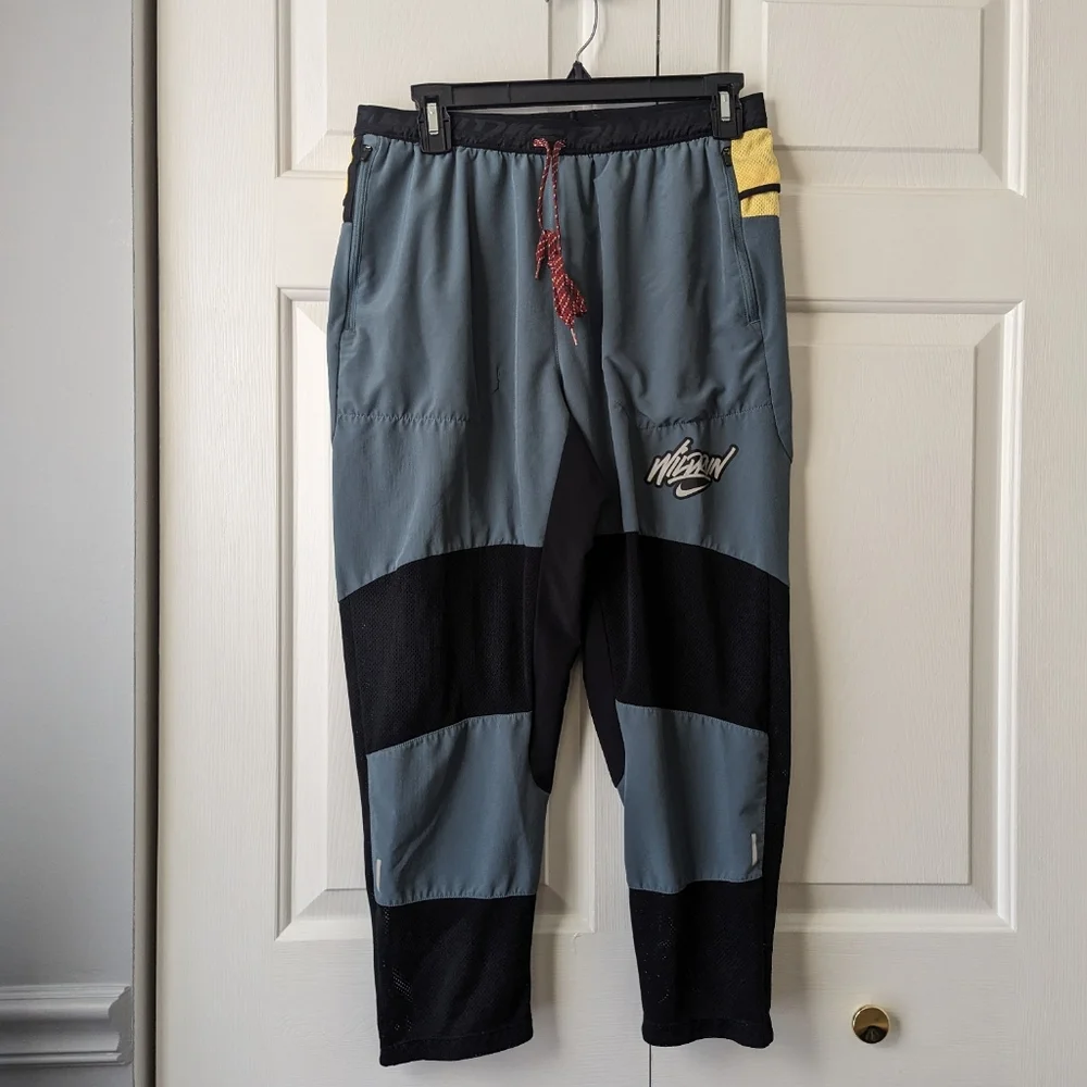 Men's Nike Phenom Elite Wild Running 7/8 Pants Hasta Black DA1152-387 - Picture 2 of 5